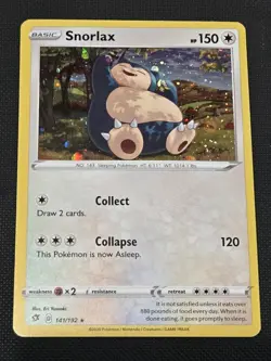 Pokemon TCG SWSH Cosmos Promo Snorlax #141/192 Rare Holo - Image 1