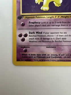 Pokemon TCG Fossil Hypno 23/62 Rare 1st Edition Regular EN 90 HP Stage 1 - Image 3