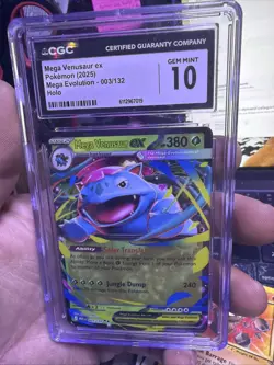 CGC 10 Mega Venusaur ex 003/132 Mega Evolution Pokemon Holo Gem Mint - Image 1