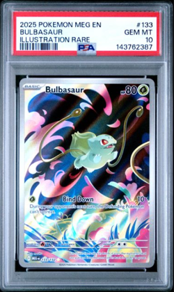 2025 Pokemon Mega Evolution Bulbasaur Illustration Rare #133/132 PSA 10 GEM MINT - Image 1