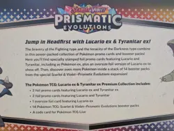 Pokemon Prismatic Evolution Lucario EX Tyranitar Ex Premium Collection Sams Club - Image 2