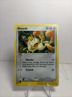 2003 Pokemon Nintendo Black Star Promo Meowth Holo #13 LP - Image 1
