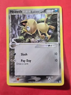 2006 Pokemon EX Holon Phantoms #71 Meowth, Delta Species, C, NF/H, cd1 - Image 1