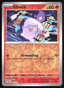 Pokemon TCG - Litwick Reverse Holo SV03: Obsidian Flames 036/197 NM - Image 1