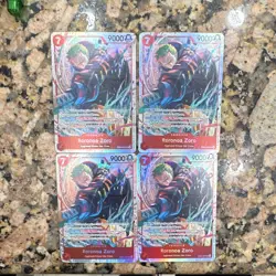 Bandai One Piece CCG Roronoa Zoro EB04-007 SR Foil Play Set X4 Count ENGLISH NM - Image 1