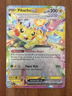 Pokemon TCG Pikachu EX 057/217 Ascended Heroes Double Rare NM Card - Image 1