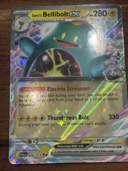 Pokemon TCG Iono's Bellibolt EX 070/217 Ascended Heroes Double Rare NM Card - Image 1
