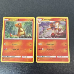 Pokemon Card TCG Burning Shadows Charmander 18/147 Charmeleon 19/147 Holo Promos - Image 1