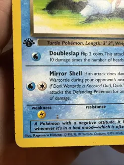 Pokemon TCG Dark Wartortle Card 46/82 Team Rocket set 1ST Edition - Image 2