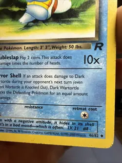 Pokemon TCG Dark Wartortle Card 46/82 Team Rocket set 1ST Edition - Image 3