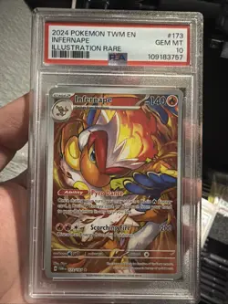 Pokemon TCG Infernape Card Twilight Masquerade Illustration PSA 10 - Image 1