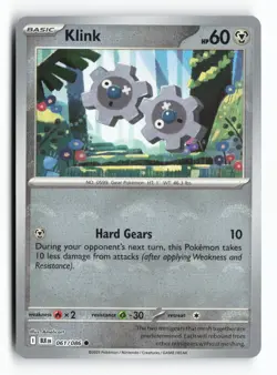 Klink Poke Ball 061/086 SV: Black Bolt Holo Common Pokemon TCG Card NM - Image 1