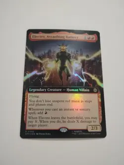 MTG Marvel's Spider-Man Electro, Assaulting Battery Borderless Foil 260 Mint - Image 1