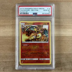 PSA 10 Gem Mint Charizard 14 Reverse Holo Foil 2019 Pokemon Sun & Moon Team Up - Image 1