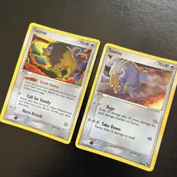 Tauros Duo | 12/100 & 5/17 | Vintage Holo Rares | Pokemon TCG LP - Image 1
