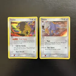 Tauros Duo | 12/100 & 5/17 | Vintage Holo Rares | Pokemon TCG LP - Image 2
