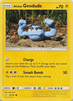 Alolan Geodude 35/181 Team Up Pokemon Yuka Morii NM - Image 1