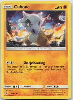 Cubone 37/68 Hidden Fates Pokemon LP - Image 1