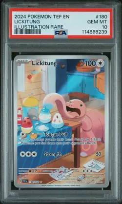 2024 POKEMON TEF EN-TEMPORAL FORCES ILLUSTRATION RARE #180 LICKITUNG PSA 10 - Image 1