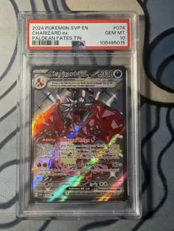 2024 Pokemon SV Paldean Fates Promo 074 Charizard ex PSA 10 - Image 1