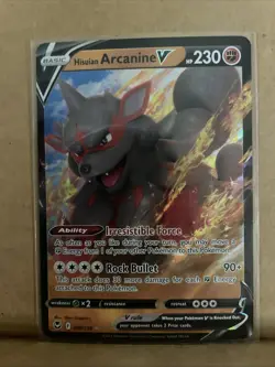 Pokemon Hisuian Arcanine V 090/195 Ultra Rare Silver Tempest - Image 1