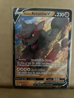 Pokemon Hisuian Arcanine V 090/195 Ultra Rare Silver Tempest - Image 5
