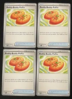 4x Buddy-Buddy Poffin 184/217 ME:Ascended Heroes Pokemon Playset x4 NM - Image 1