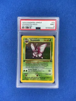 1999 Pokemon Jungle 1st Edition Venomoth Holo 13/64 PSA 9 MINT Newly Graded - Image 1