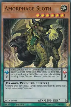 FIGA-EN056 Amorphage Sloth Super Rare 1st Edition YuGiOh Card - Image 1