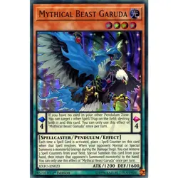 EXFO-EN023 Mythical Beast Garuda Ultra Rare 1st Edition YuGiOh Card - Image 1