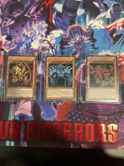 Yu-Gi-Oh Egyptian God PGLD 1st Edition Card Set NM Slifer, Obelisk, Ra - Image 1