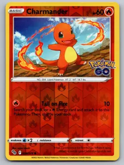 Charmander 008/078 Common Pokemon GO Pokemon Reverse Holo Lightly Played - Image 1