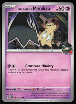 Team Rocket's Mimikyu 087/182 Uncommon Destined Rivals Pokemon Near Mint - Image 1