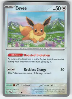 Eevee (Poke Ball Pattern) 074/131 Holo Common Prismatic Evolutions Pokemon NM - Image 1