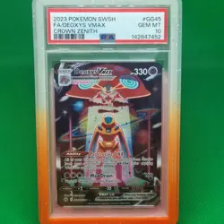 PSA 10 - DEOXYS VMAX - GG45/GG70 SWORD SHIELD CROWN ZENITH POKEMON TCG 2023 GEM - Image 1
