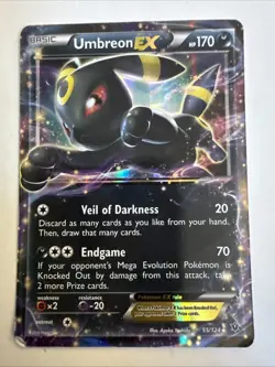 Pokemon Umbreon EX 55/124 Holo Card Fates Collide Ultra Rare MP - Image 1