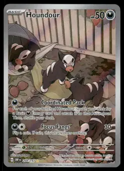 Pokemon Cards Houndour 204/197 Obsidian Flames Illustration Rare NM - Image 1