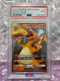 CHARIZARD GX 9/68 2019 PSA 9 POKEMON SUN & MOON HIDDEN FATES ENG - Image 1