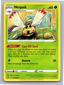 NINJASK 014/185 RARE VIVID VOLTAGE POKEMON LP - Image 1