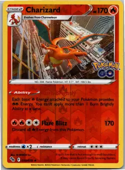 Charizard Holo Rare Pokemon GO 010/078 NM Reverse Holo - Image 1