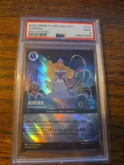 Disney Lorcana The First Chapter ENCHANTED Aurora - Dreaming Guardian #213 PSA 9 - Image 1