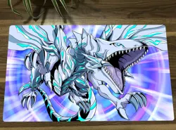 YGO Playmat Blue-Eyes White Dragon CCG TCG Trading Card Game Mat & Bag - Image 1