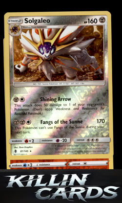 Reverse Holofoil Solgaleo 87/145 Pokemon Rare SM - Guardians Rising Card NM - Image 1