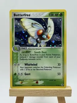 Pokemon TCG Holo Rare Butterfree 2/112 Fire Red Leaf Green Vintage Card - Swirl - Image 1