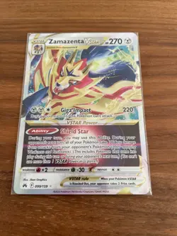Zamazenta 099/159 V Star Crown Zenith Pokemon Card Rare Pack Fresh - Image 1