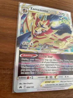Zamazenta 099/159 V Star Crown Zenith Pokemon Card Rare Pack Fresh - Image 3