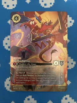 2025 Lorcana Mushu (Your Worst Nightmare) Reign of Jafar #218/204 Enchanted NM - Image 1