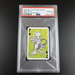 PSA 10 Mewtwo 7 of Spades Graded Pokemon Mini Bicycle Card - Image 1