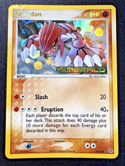 Groudon 14/106 EX Emerald Pokemon Card Reverse Holo Foil Rare HP - Image 1
