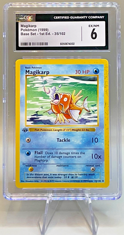 Pokemon 1st EDITION Shadowless Magikarp #35/102 - 1999 Base Set - CGC EX-NM 6 - Image 1